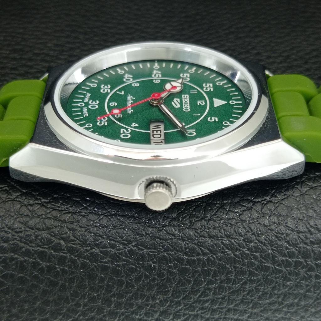 REFURBISHED SEIKO 5 AUTOMATIC 6309A JAPAN MENS VINTAGE GREEN WATCH a442189-4