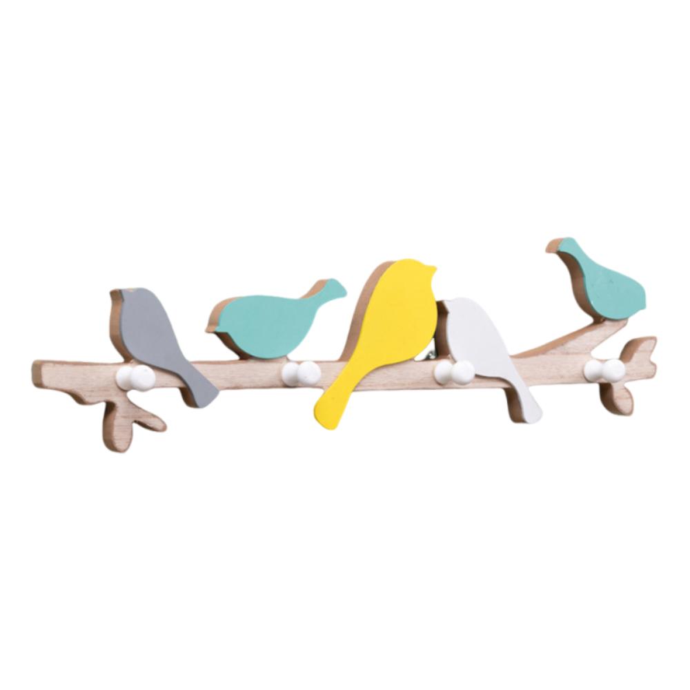 Creative Bird Shape Wall Hooks 4 Hooks Closet Organizer Holder Clothes Coat Hooks Kitchen Supplies