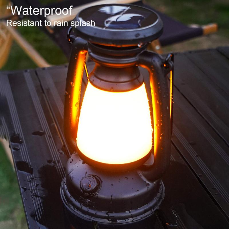 Solar Lantern Outdoor Brightness Adjustable Lanterns Rechargeable Light Solar Powered Lamp Backup Lighting For Hiking Camping