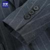 ROMON Men's Slim-Fit Grey Stripe Business Suit Set