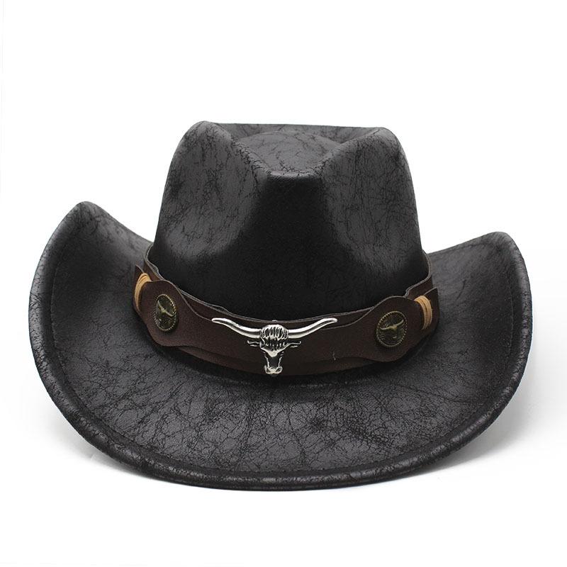 Fashion Suede Textured Western Cowboy Hat Men'S And Women'S Vintage Big Eaves Outdoor Shade Jazz Hat