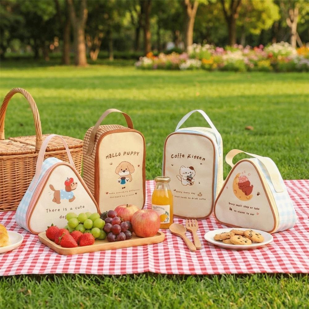 Animal Print Thermal Food Tote Bag Oxford Fabric Lunch Box Carrier Insulated Breakfast Bag  Outdoor