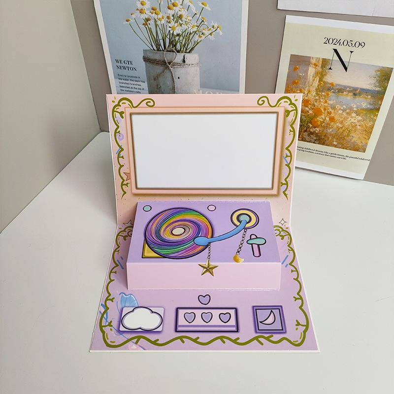 Cartoon recording greeting card Surprise cards that speak records gramophones Valentine's Day Confession Artifact Birthday Gift