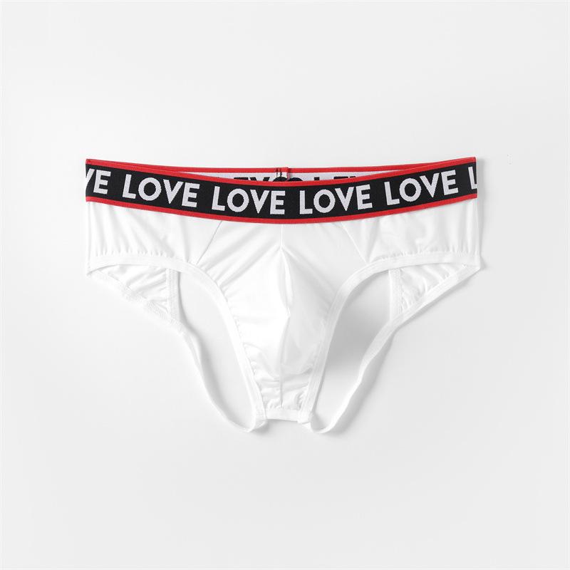 Men's sexy panties letter design briefs sexy hollow free bed couple flirting teasing underwear