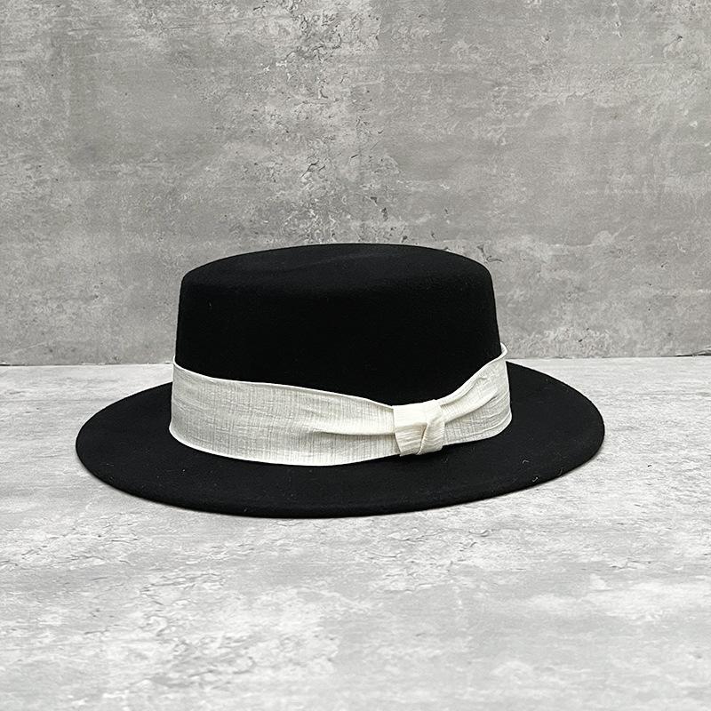 

Women s Beige Wool Cloche Hat French Style Flat Top Timeless Elegant Autumn Winter Daily Wear British Vintage M 56-58cm