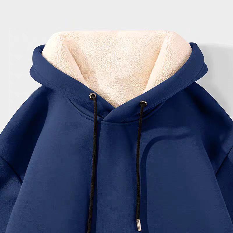 

Men s Lambswool Green Hoodie: Warm Winter Velvet-Lined Thick Jacket for Teens and Boys. 5XL