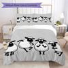 Line Art Sheep Pattern Bedding uilt Set uilt Cover Pillowcase Home Decoration Birthday Gift (1 * duvet cover + 2 * pillowcase without core)