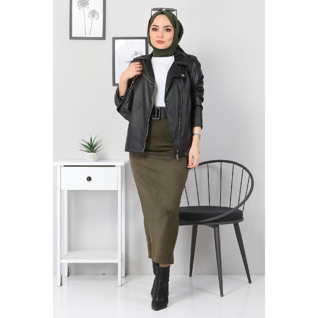 Suede Pencil Skirt Tsd0034 Brown