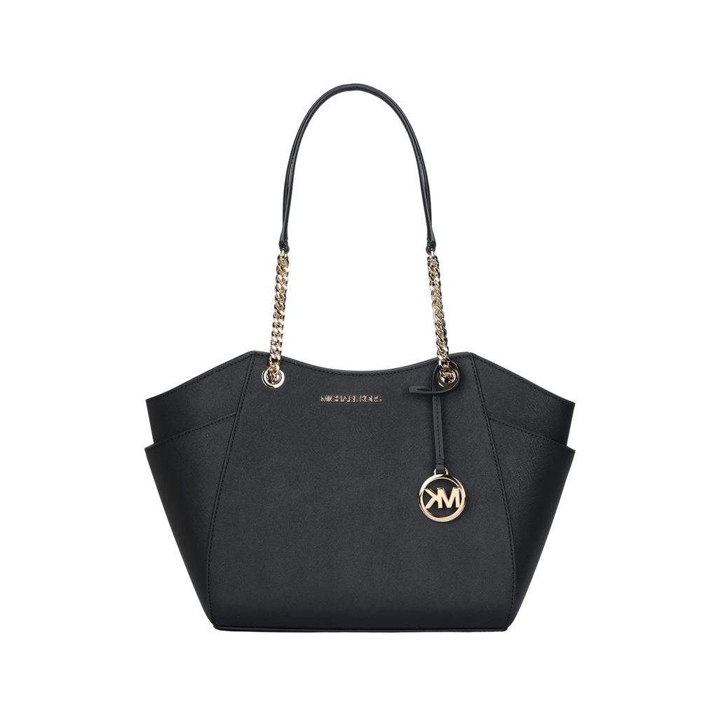 Michael Kors MK Jet Set Travel Chain Logo Versatile Large Capacity Tote Bag Women Tote Bags Black 35T5GTVT3L-BLACK