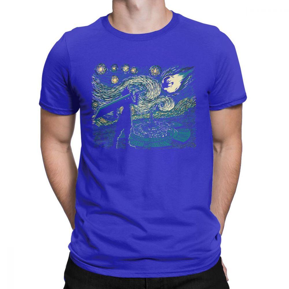 Men Starry Fantasy Van Gogh Final Fantasy T Shirts Portrait Vincent Pop Art Game Cotton Funny Short Sleeve Tees Gift T-Shirts