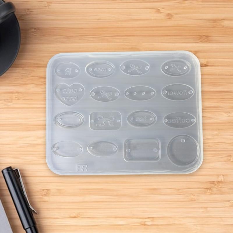 Flexible Silicone Jewelry Mold Epoxy Resin Mold with Holes for Earrings Pendants Decorative Keychains Making Mould
