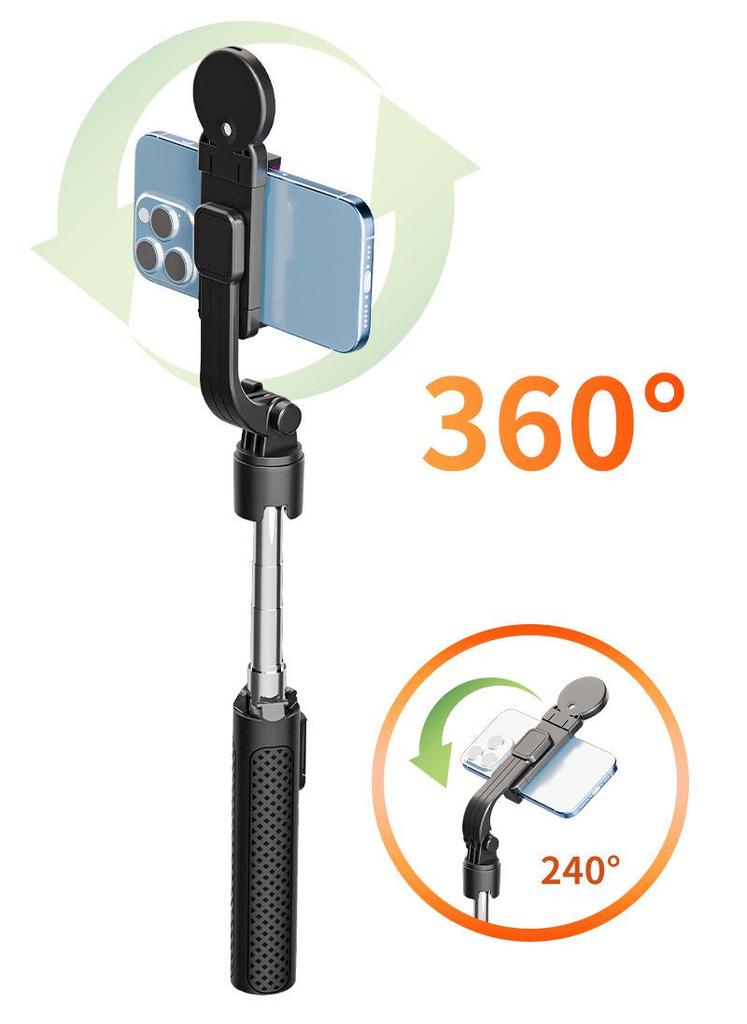 1M Extendable Selfie Stick with Fill Light & Live Streaming Bracket