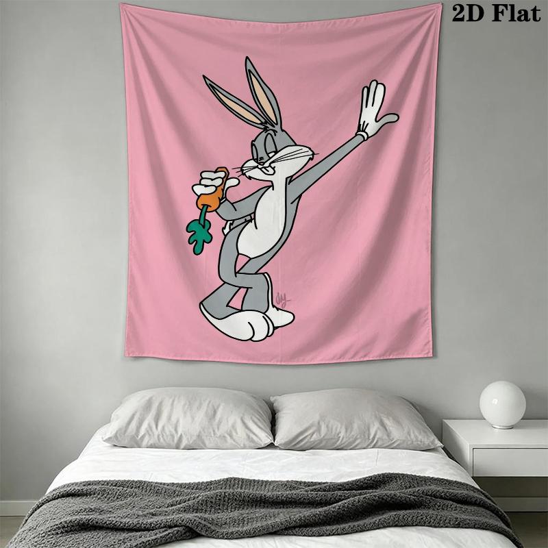 Bugs Bunny Wall Tapestry Aesthetic Wall Hanging Printed Fabric Blanket Decorative Tapestries for Bedroom Living Room Home Decor