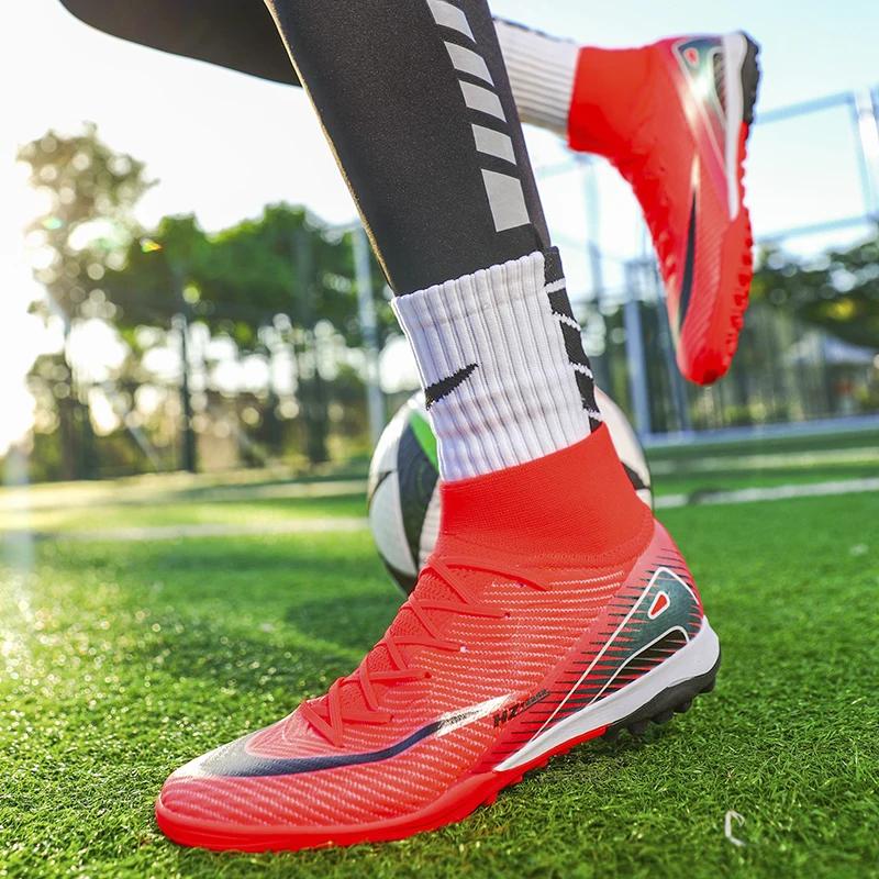 Latest Male Women Pro Soccer Kicks Practice Studs Sport Sneakers Trainer Light Anti-Skid Grass Game Football Footwear
