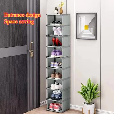 Estantería Simple para Zapatos para el Hogar Armario para Zapatos a Prueba de Polvo para Interiores Estantería para Zapatos Multicapa a Prueba de Polvo para el Hogar Estantería para Zapatos Metálica Conveniente