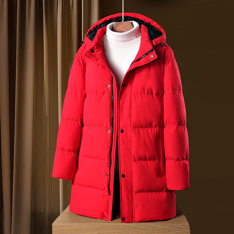 Men's Plus Size Long Cotton Jacket with Removable Hood