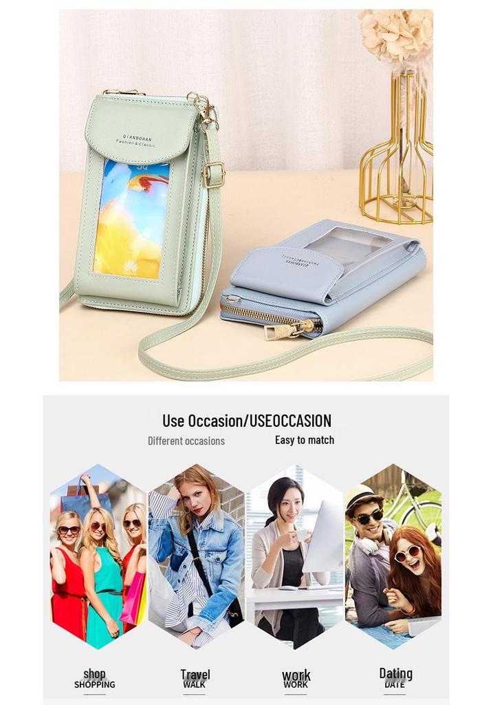 Women's Crossbody Touchscreen Phone Bag: Multifunctional Wallet & Small Shoulder Pouch