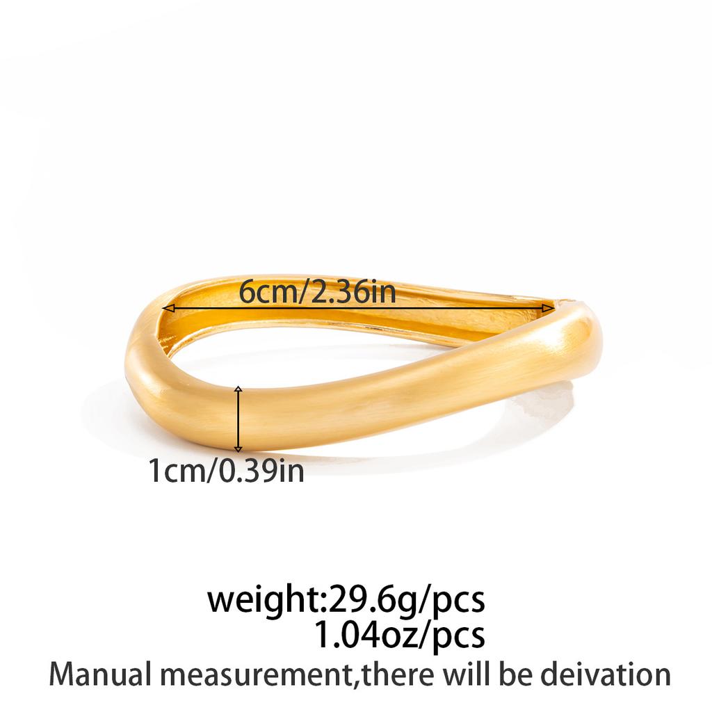 Punk Style Metal Texture Matte Bracelet, Fashion Style Irregular Glossy Spring Buckle Bracelet