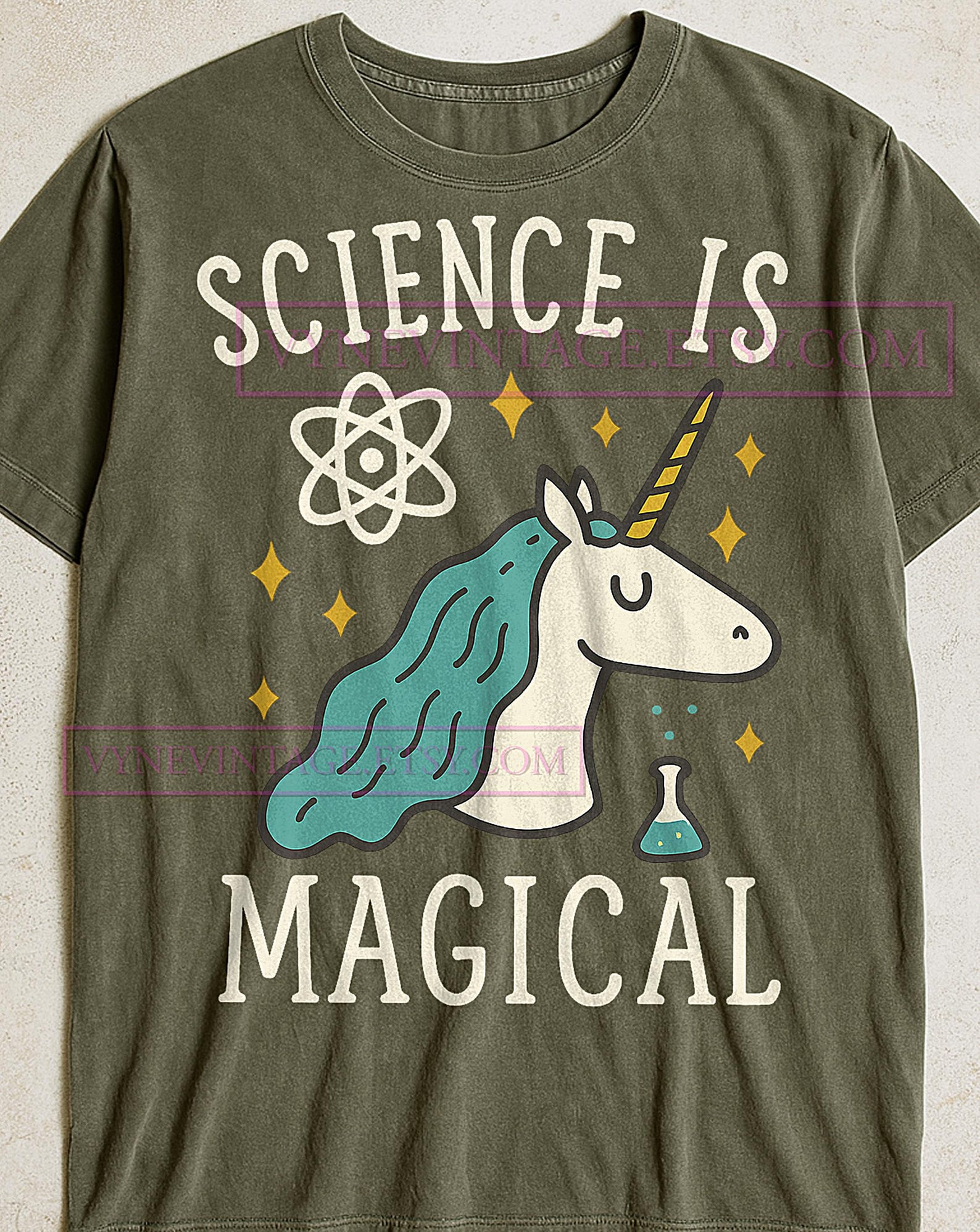 Science Is Magical Unicorn Shirt, Funny Quote Graphic Tee, Science Lover Gift, Humorous Unicorn Shirt, Nerdy Tee 2XL