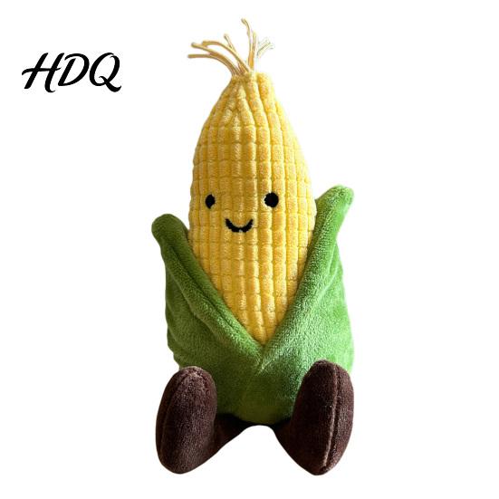 Puppy Boredom Relief Toys Plush Corn Dog Toy Squeaky Stuffed Chew Pet for Aggressive Chewers Soft Teething Toy Small To Medium Dogs Durable Fetch