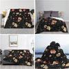 Vintage Dark Rose Floral Print Flannel Blanket Retro Flower Soft Warm Throw Blanket Sofa Bed Botanical Home Decor Gift