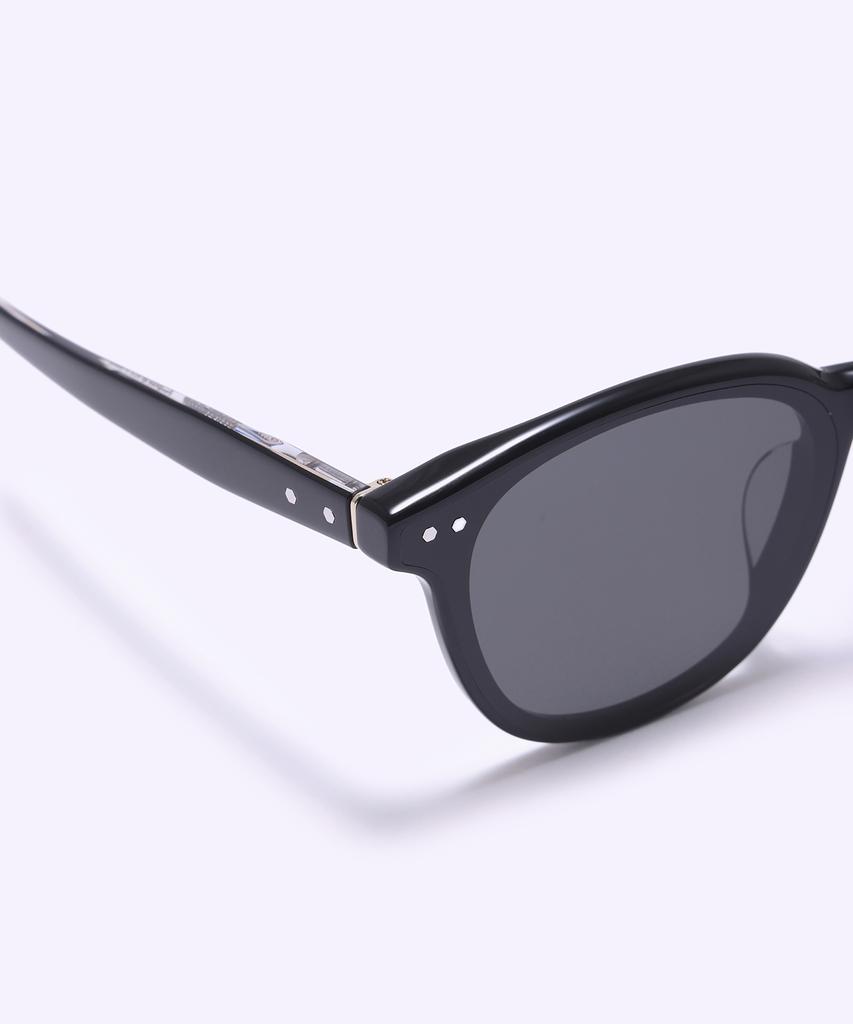 Alloaiweeo [Silverbite] Sbs1604 0920G Flat Bar Soft Square Black Sunglasses