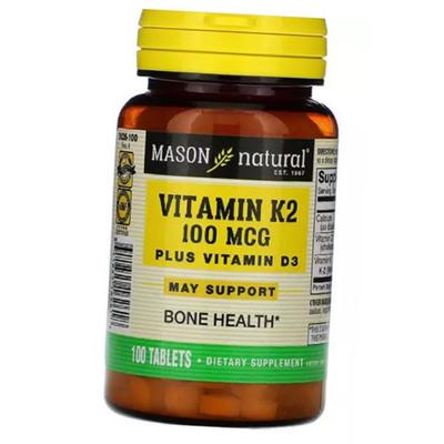 Vitaminer K2 D3 med kalcium, vitamin K2 + D3, 100 tabs (36529012)