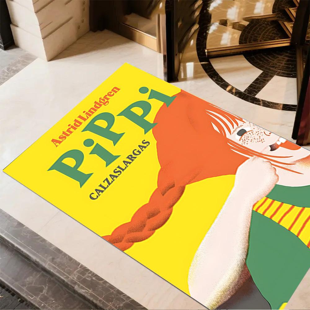 Pippi Adventure Floor Rug Office Rug Design for Living Rooms Outdoor Hallway Balcony Anti-slip Rug Anime Office Decor Perfect Gift for Women/Men