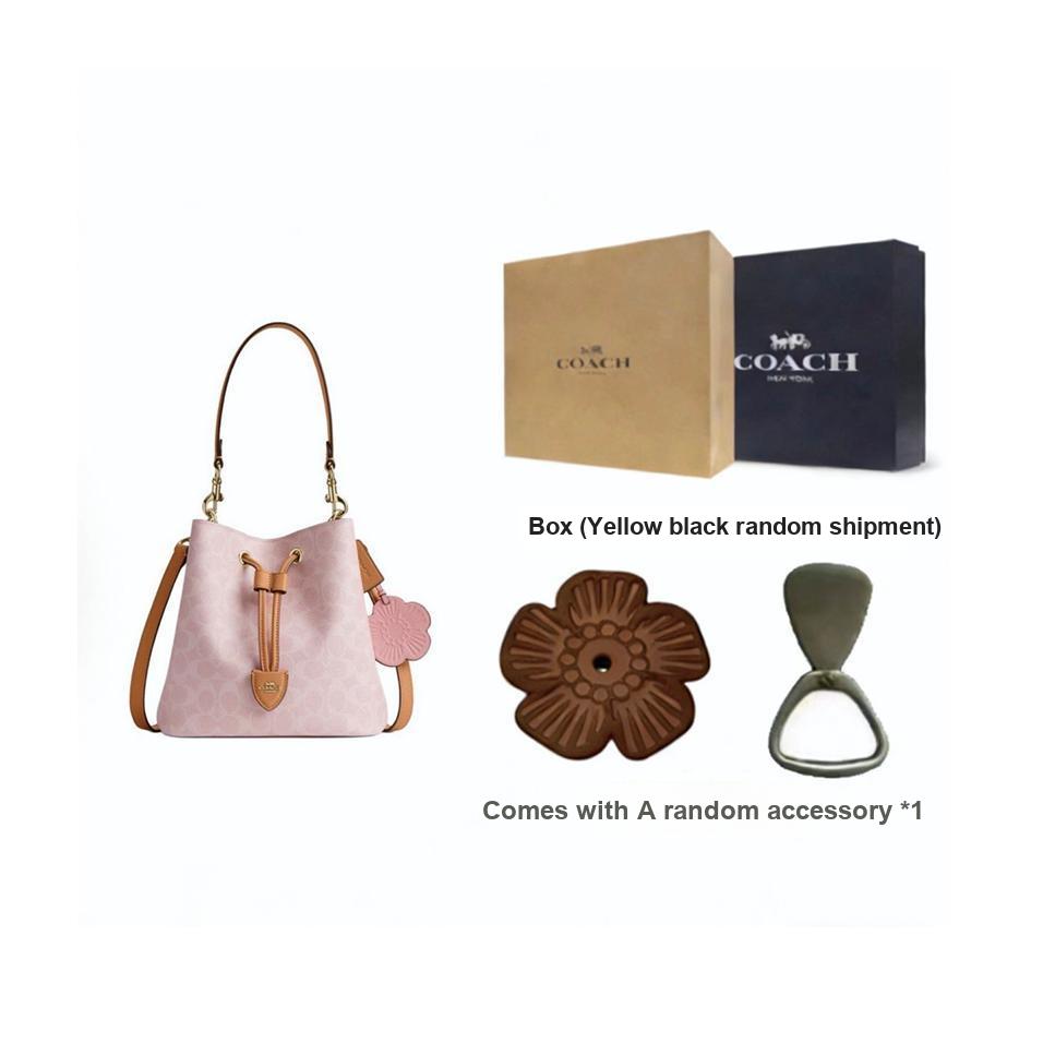 Coach Edizione Limitata San Valentino Rowan 21 Monogramma Classico Tracolla Staccabile Borsa a Secchiello Borse da Donna Rosa Fiore di Ciliegio CEA23-IMPO