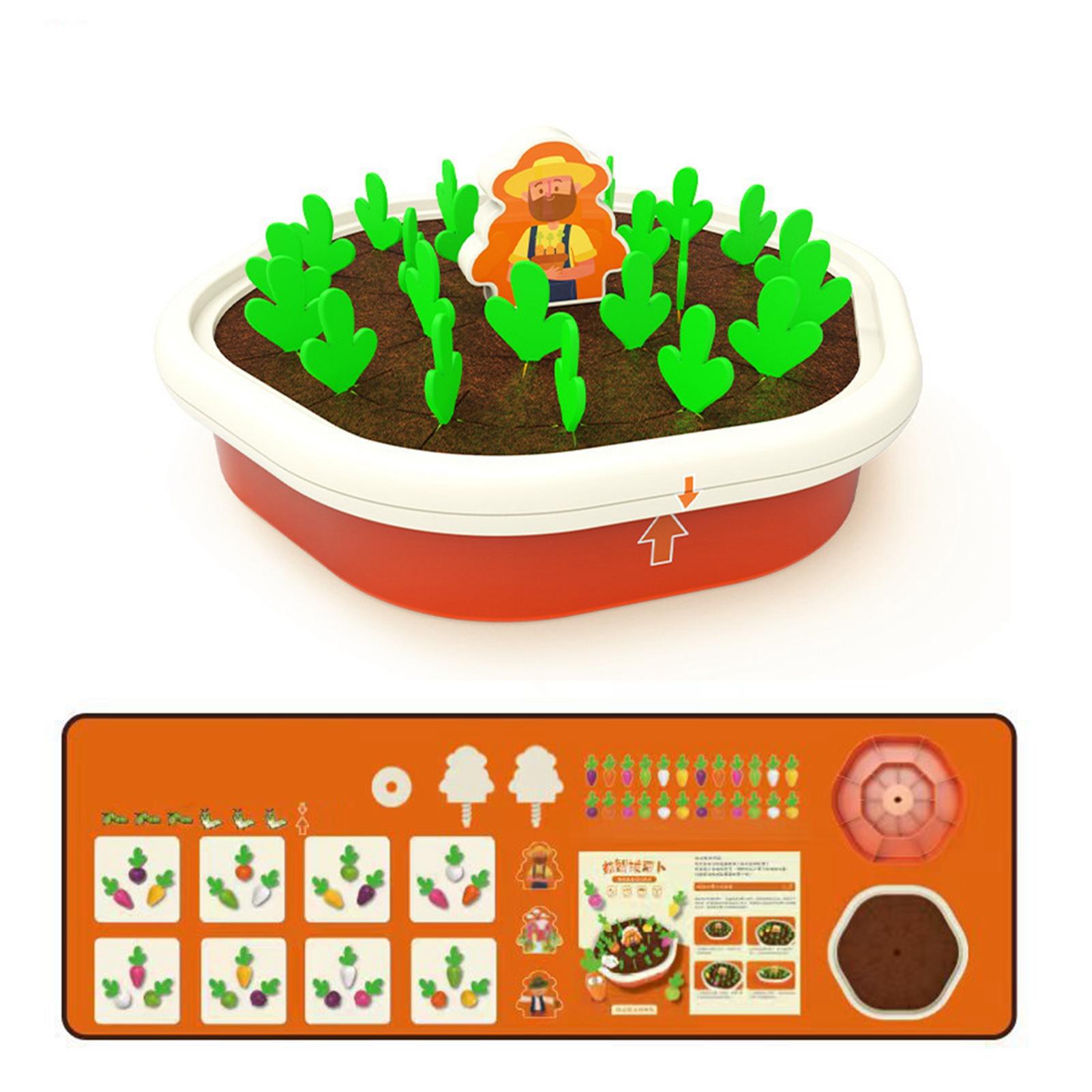 

Kids Carrot Harvest Game Color Matching Memory Training 24pcs Radishes Pulling Educational Toy