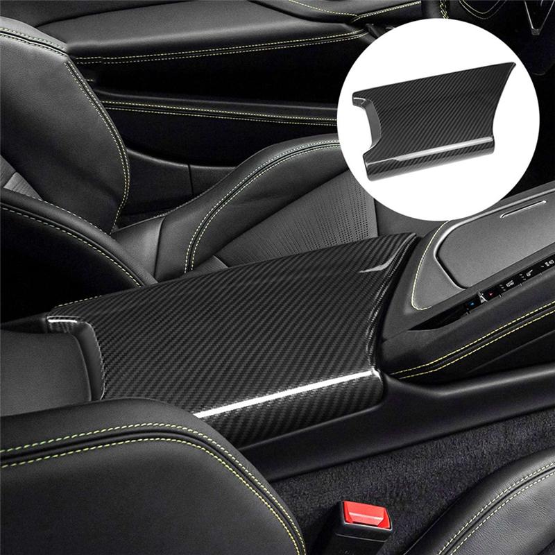 Central Armrest Box Protective Cover For  Corvette C8  Storage Box Cover Carbon Fiber Pattern