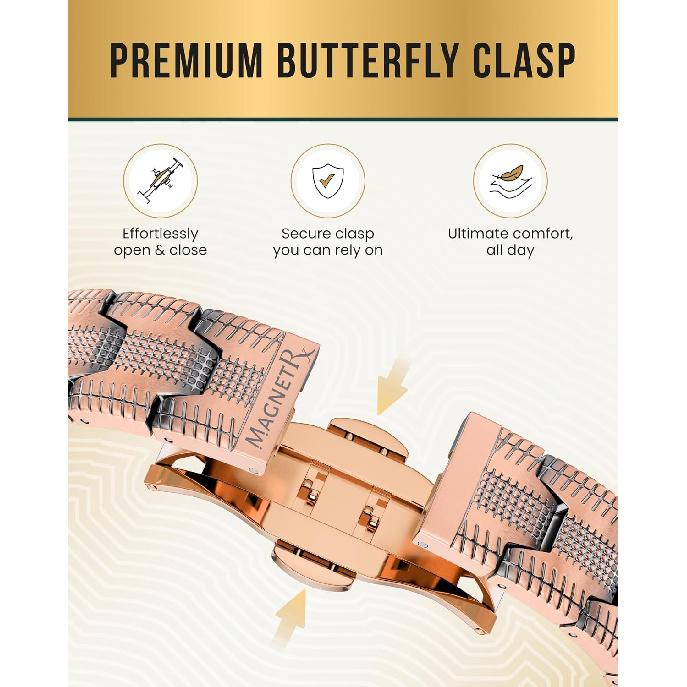 MagnetRX® Copper Bracelet for Men - EllipseMAX 5X Strength 5,000 Gauss Magnets - Premium Mens Copper Bracelet with Adjustable Length (Tire Track)