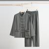Autumn Solid Color Tang Suit for Middle-Aged & Elderly Men: Loose Fit, Large Size, Perfect for Morning Exercise & Daily Casual Wear