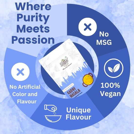 Saatyaki Naturals Punjabi Kadhi Masala -200gm | Authentic Indian Spice Blend for Punjabi Kadhi and Besan Gatta Dishes| Homemade Style