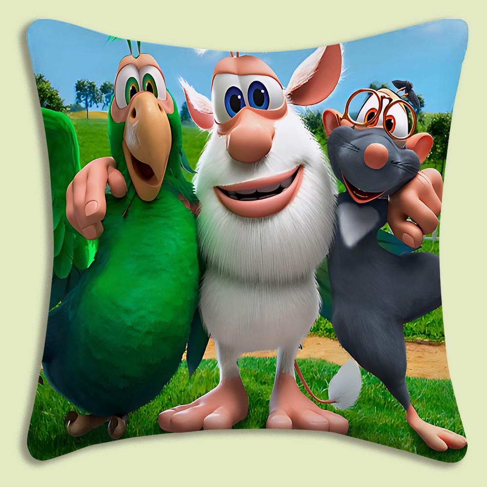 Cartoon B-Booba Funny Cute Pillow Covers Cartoon Sofa Decorative Home Double-Sided Printing Short Plush Cute Cushion Cover