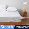 1pc Waterproof Fitted Sheet,Soft Polyester Bedding Mattress Cover with Deep Pocket,Solid Color Design for Bedroom,bed Sheet Only, Dormitory Bedding