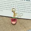 Keychain Pendant Bowknot Decor Simulated Fruit Design Key Chain with Universal Lobster Clasp Keys Bags Phones Accessory