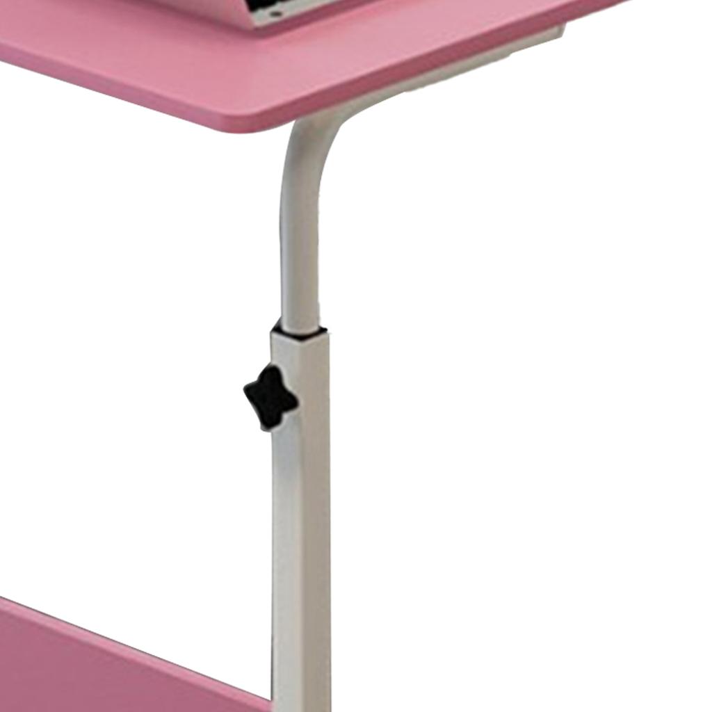 Liftable Bedside Table 60 X 40cm C Shape Metal Frame Mobile Laptop Desk for Home Sofa