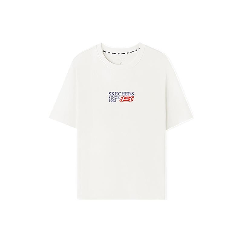 Skechers Sport Alliance Series Versatile Trendy Simple Letter Solid Color Short Sleeve T-Shirt Men Tops L225M219-0074 S