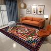 Plamoodporny Retro Bohemian Aksamitny Dywan do Salonu lub Sypialni