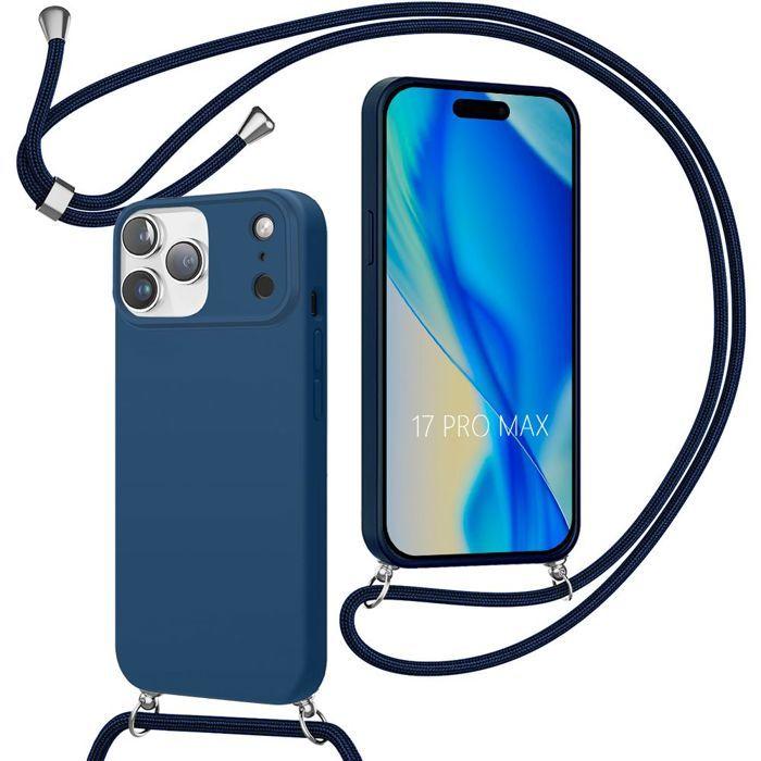 Coque avec Cordon - BOOLING - pour iPhone 17 Pro Max - Antichoc Anti-Rayures Bleu Marine