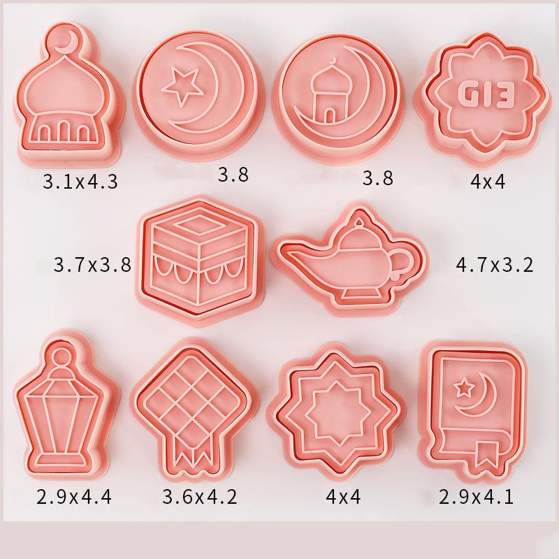 10 Pezzi Stampo in Plastica Rosa Stella Luna Stampo Biscotti Carino Tagliabiscotti 3D Tridimensionale Strumenti per la Cottura