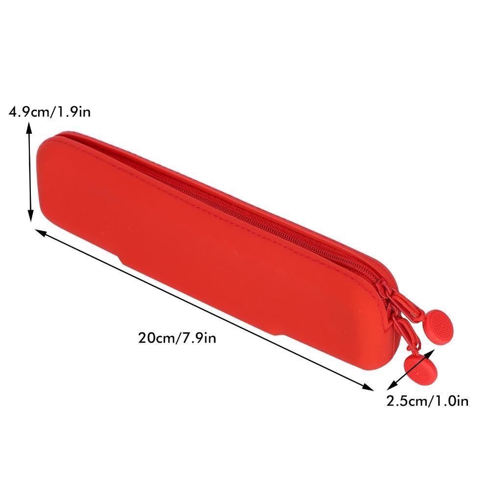 Mini Travel Pencil Zipper Pouch Silicone Stationery Bag Pen Storage Case Daily Office Supply Sort