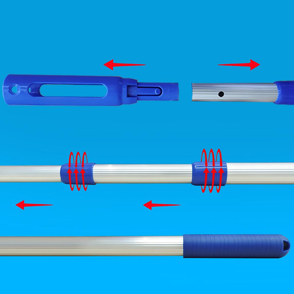 Aluminum Alloy Swimming Pool Cleaning Poles 3 Sections Retractable Handle Rod Adjustable Length Suitable for Vacuum Head