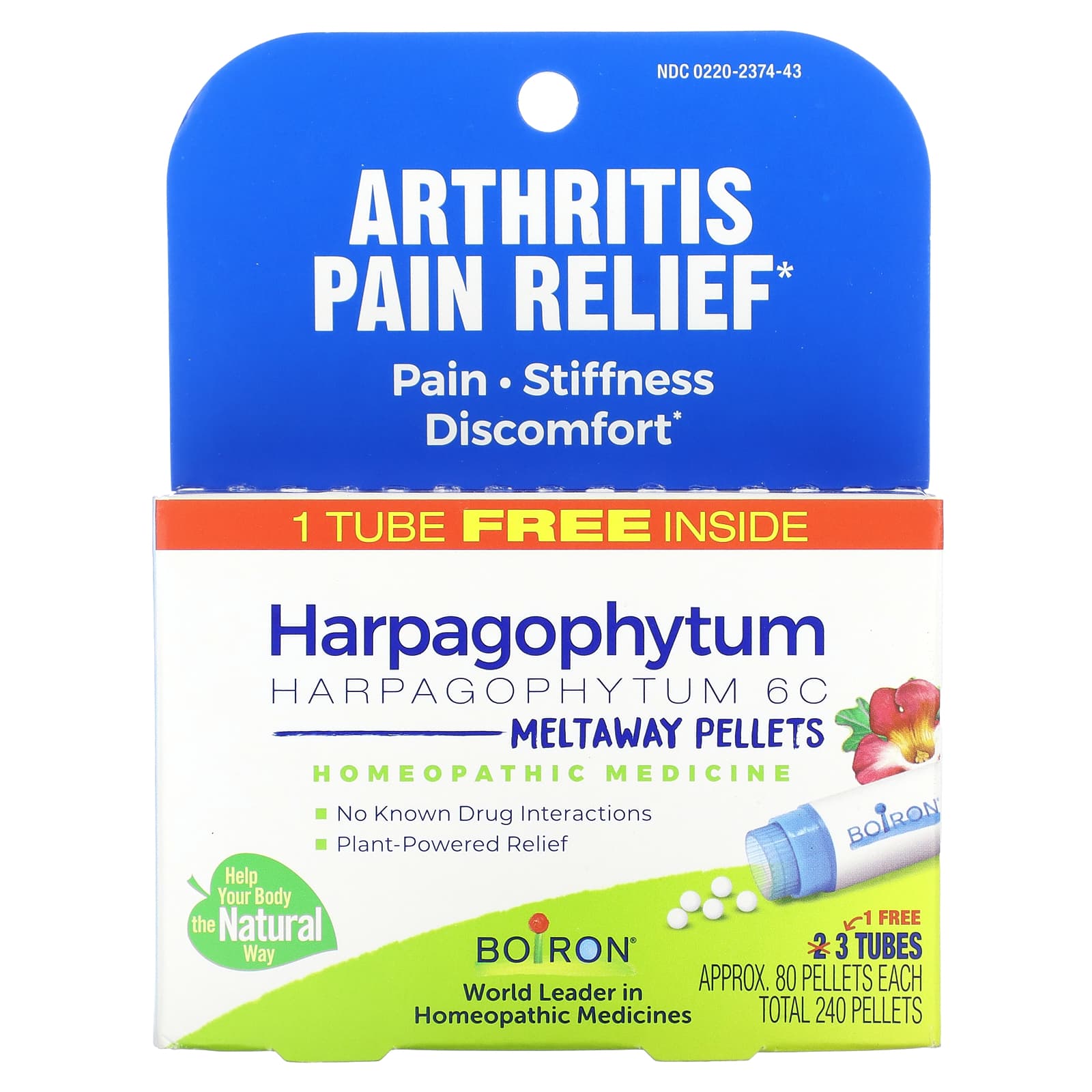 

Harpagophytum Meltaway Pellets, 3 Tubes, 80 Pellets Each