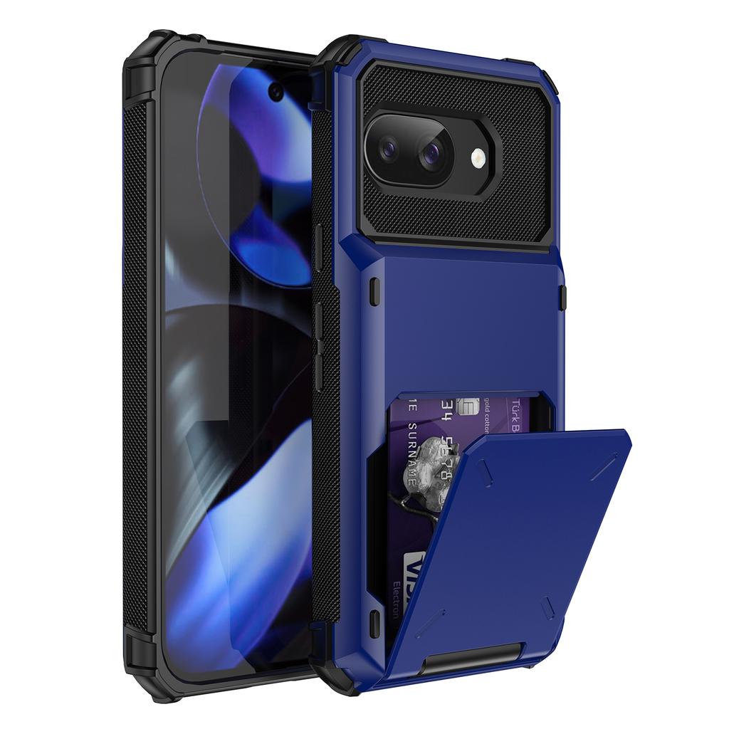 For Google Pixel 9a Case PC + TPU Dual Layer Back Phone Cover with Card Holder