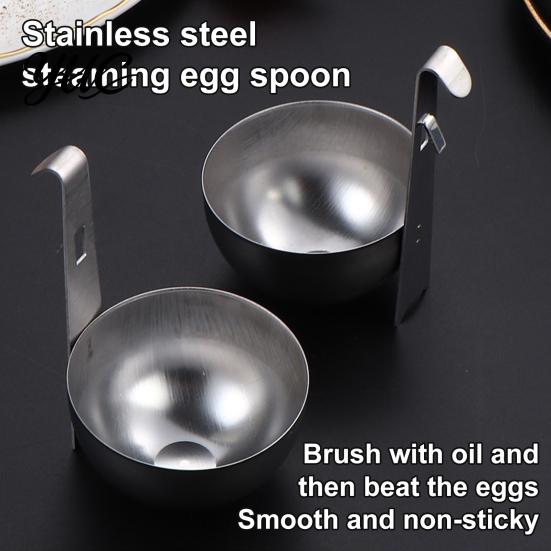 Stainless Steel Egg Poacher 3Pcs Poachers, Hangable Cooking Spoons, Deep Groove Convenient Spoon Poached Maker for Kitchen Breakfast Preparation