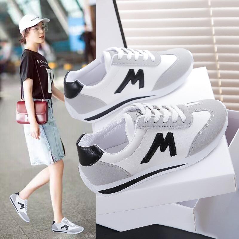 Rundt hode Deep Mouth Sneakers Lett Allsidig Pustende Cross Lace Fritidssport Hvite Sko Forrest Gump Sko Tennis Sneaker
