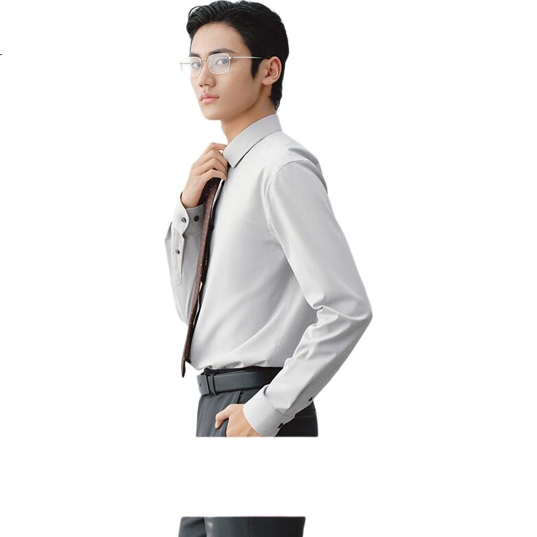 Original Long-Sleeve Formal Shirt for Men, Spring And Autumn Business Commute Crisp Stylish Dress Shirt, New Style for 2026, Blue, Size 39