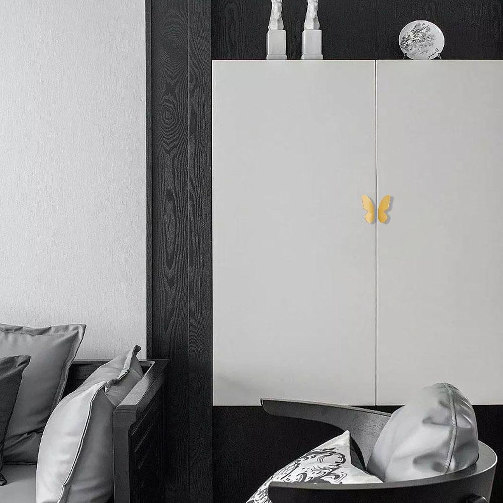 Wardrobe Gold Color Cabinet Pulls Pull Handle Butterfly Door Knob Furniture Hardware Drawer Handles